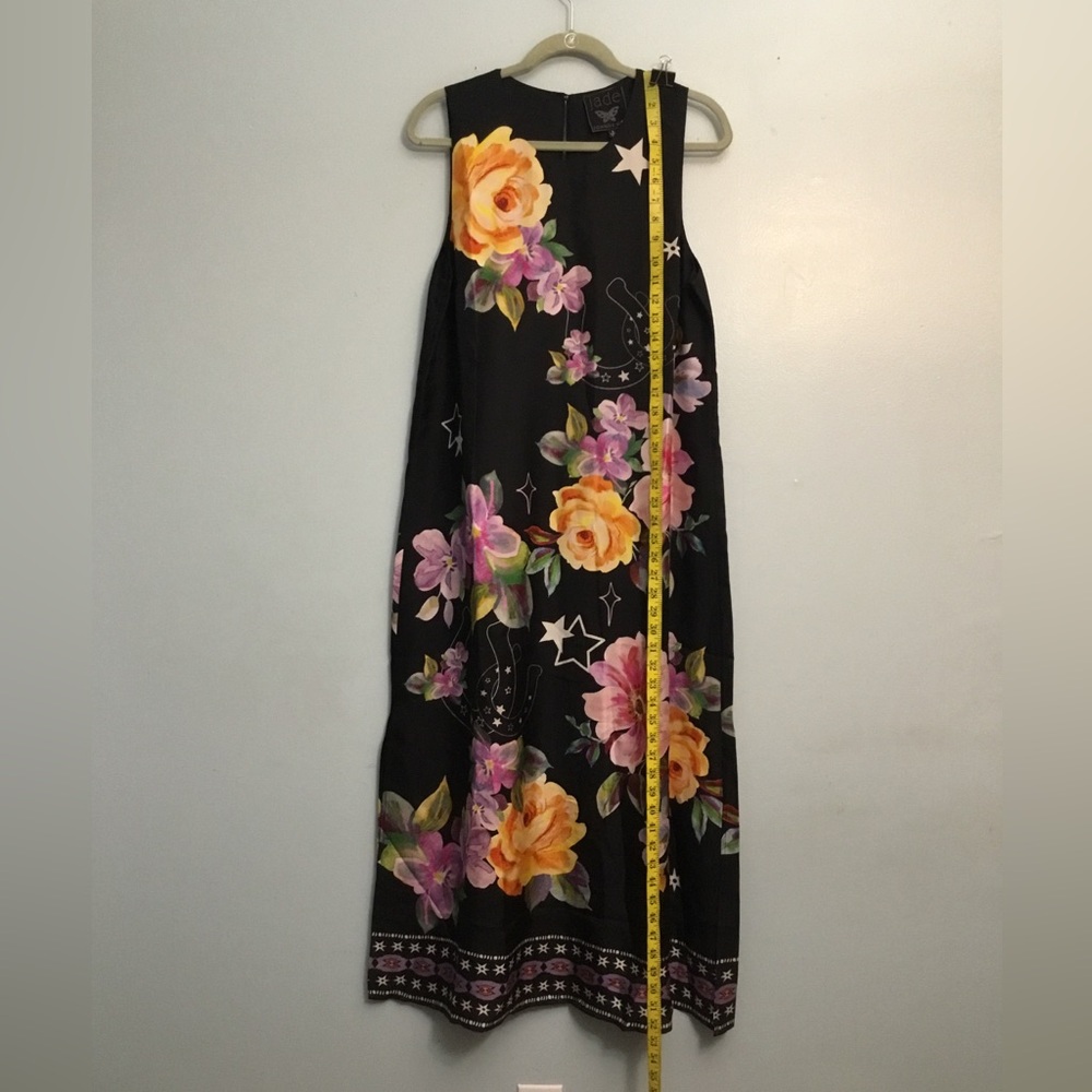 Johnny Was Black Top with Floral and Star Accents